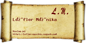 Löfler Mónika névjegykártya
